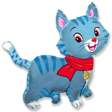Воздушный шар из фольги. Котенок, любимый, синий  (32''/81 см, ESP)