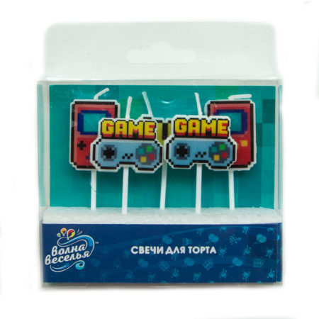 Свеча Фигура, Game Time, Пиксели, 6 см, 5 шт.