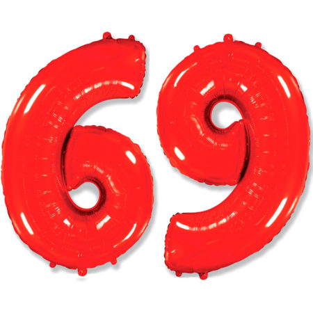 Воздушный шар из фольги. Цифра 6, Красный (40''/102 см, ESP)