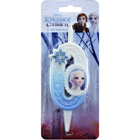 Свеча Цифра, 0 Холодное сердце, 12 см, 1 шт.