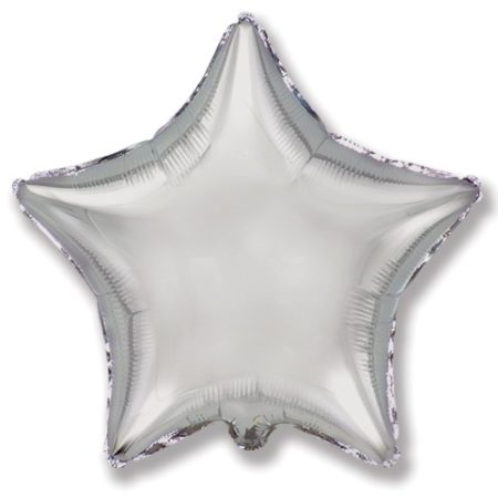 Воздушный шар из фольги. Звезда, Серебро (18''/46 см, ESP)