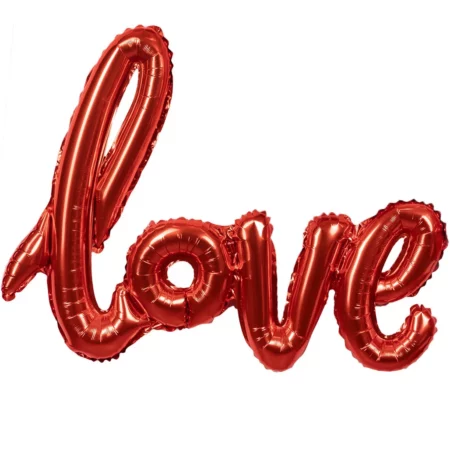 Воздушный шар из фольги. Надпись "Love", Красный (41''/104 см, CHN)