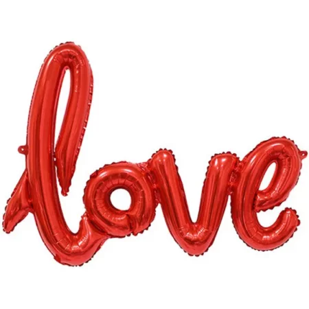 Воздушный шар из фольги. Надпись "Love", Красный (22''/56 см, CHN)
