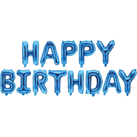 Набор шаров-букв (16”/41 см, CHN) Мини-Надпись “Happy Birthday”, Синяя
